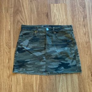 Camo Jean Mini Skirt